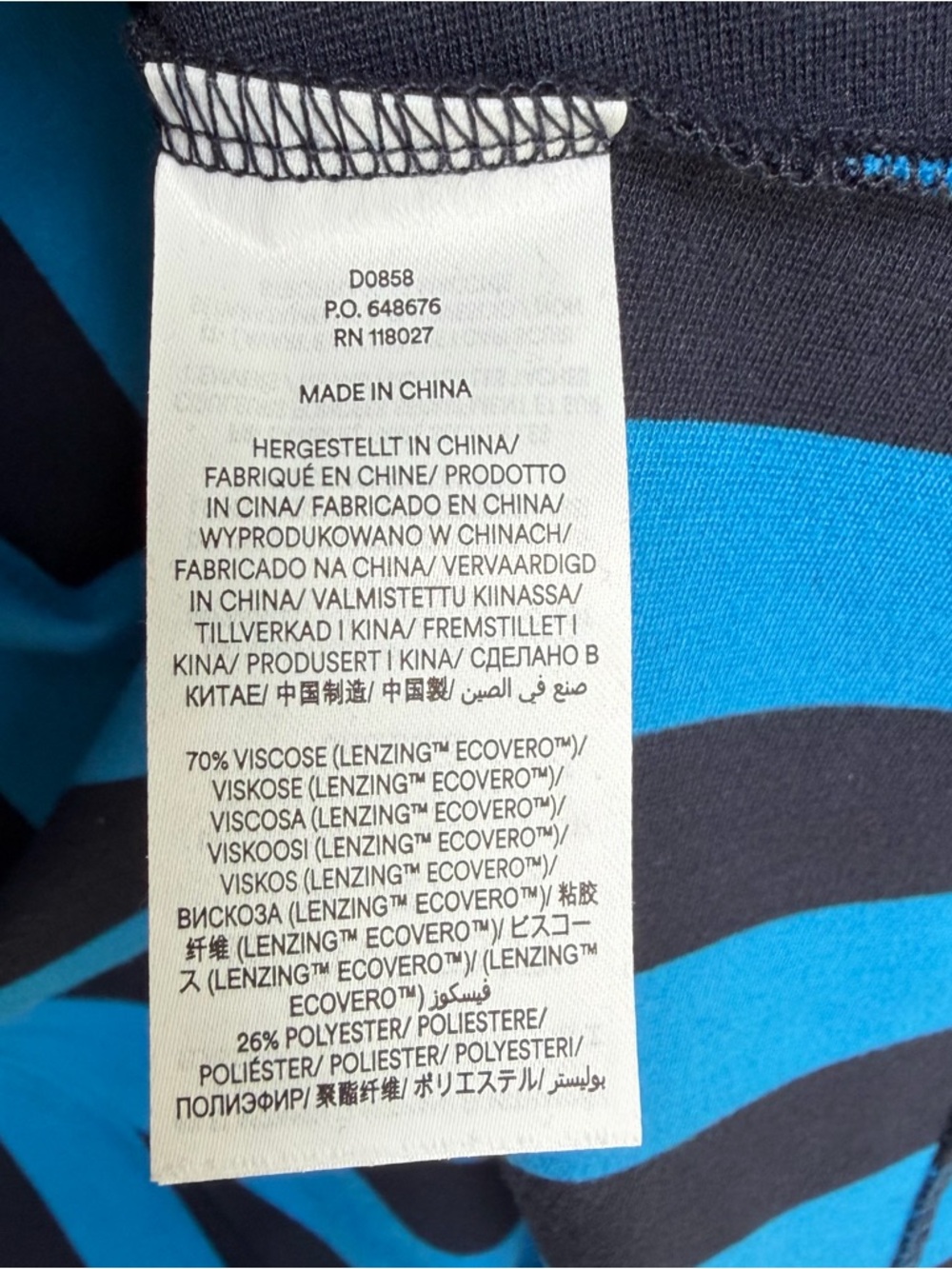 Boden Blue Striped Jersey Midi Dress Sz 10R Fit Flare Classic Retro Chic EUC - Picture 14 of 16
